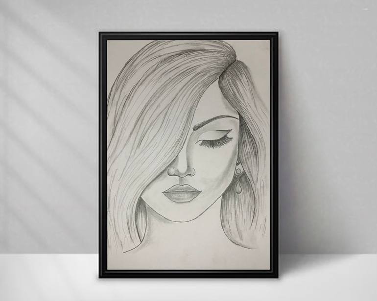 sketch of a girl face