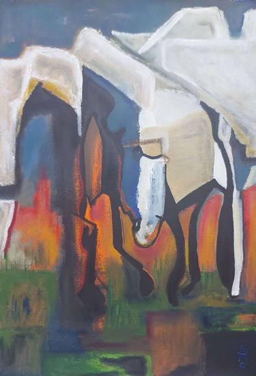 Original Abstract Horse Paintings by adina sisca