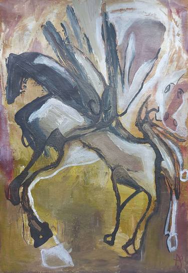 Original Abstract Horse Paintings by adina sisca