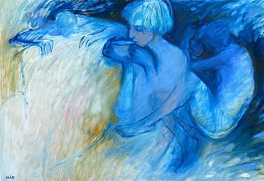 BlUES IN BLUE - figurative art in blue hues thumb