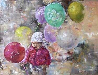 Original Figurative Children Paintings by Janelle Powell