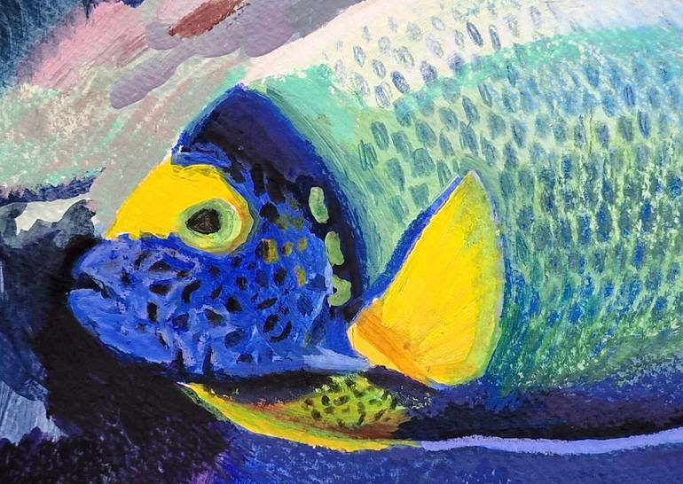 Original Art Deco Fish Painting by Elena Tronina