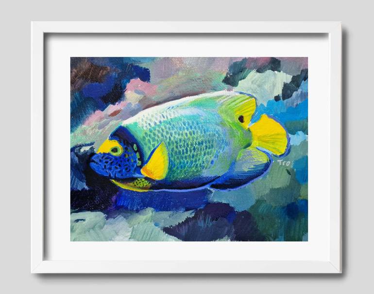 Original Art Deco Fish Painting by Elena Tronina