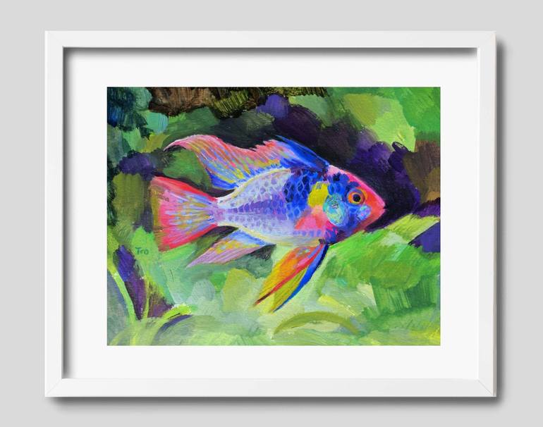 Original Contemporary Fish Painting by Elena Tronina