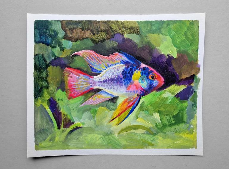 Original Contemporary Fish Painting by Elena Tronina