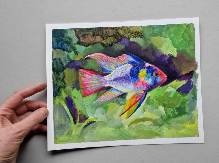 Original Contemporary Fish Painting by Elena Tronina
