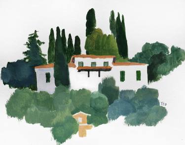 Original Illustration Architecture Paintings by Elena Tronina