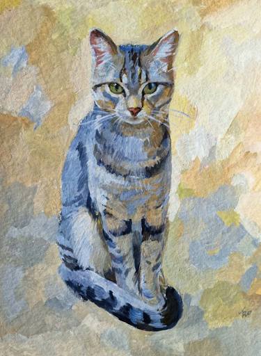 Print of Cats Paintings by Elena Tronina