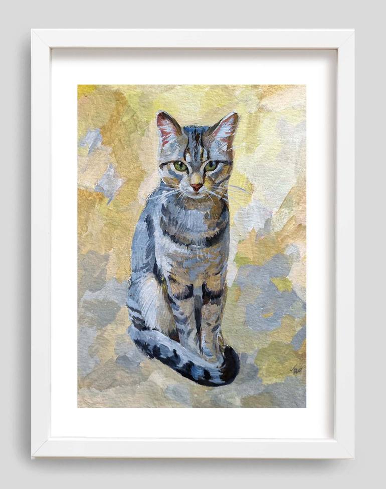 Original Cats Painting by Elena Tronina