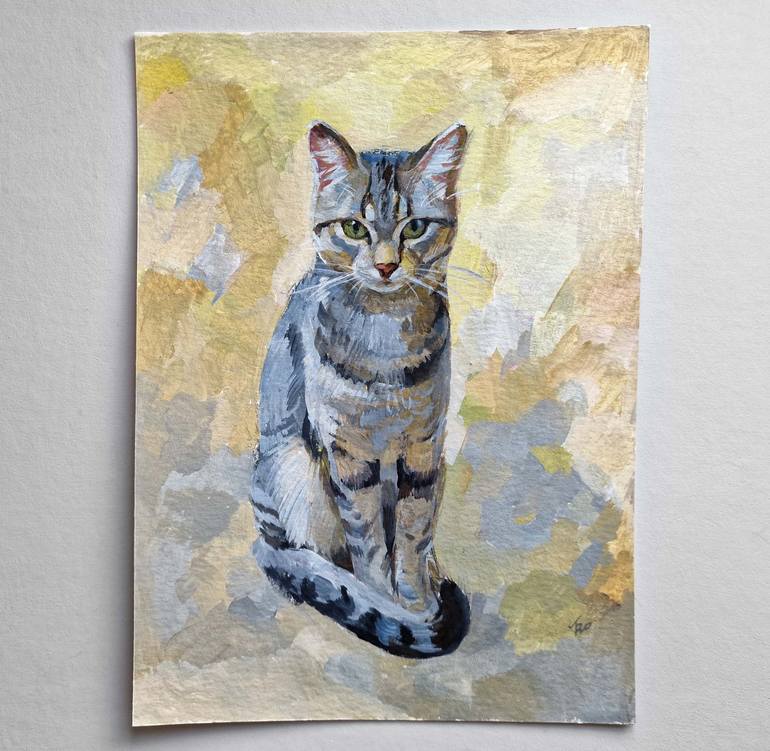 Original Cats Painting by Elena Tronina
