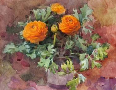 Print of Impressionism Floral Paintings by Elena Tronina