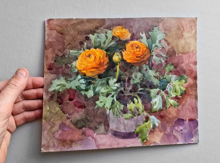Original Impressionism Floral Painting by Elena Tronina