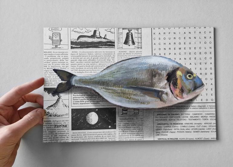 Original Art Deco Fish Painting by Elena Tronina
