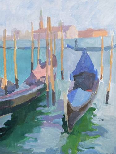 Original Boat Paintings by Elena Tronina