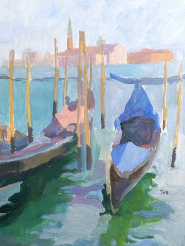 Original Impressionism Boat Paintings by Elena Tronina