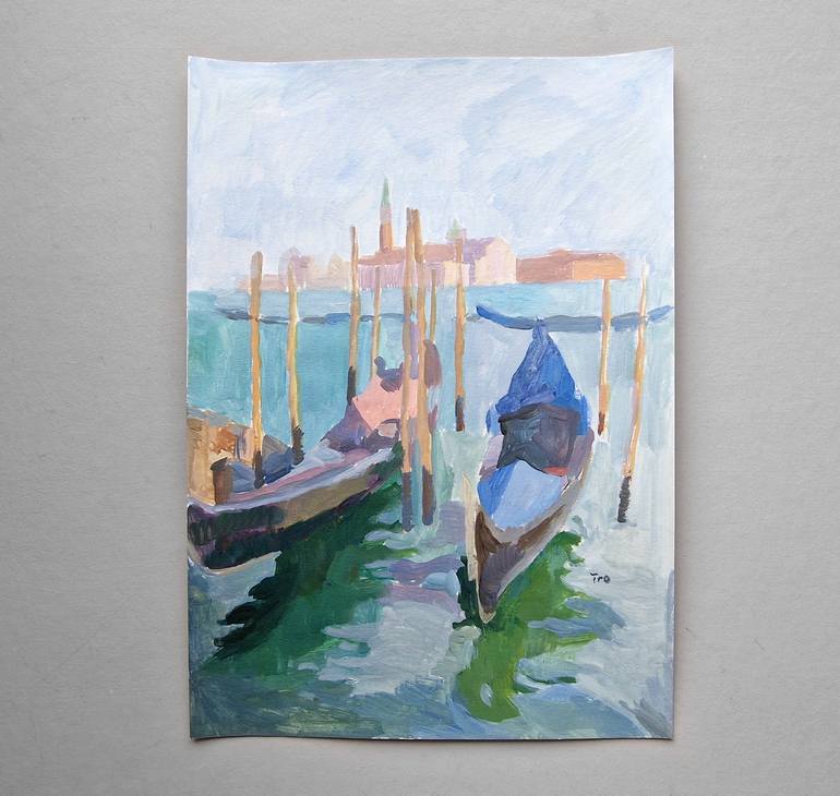 Original Boat Painting by Elena Tronina