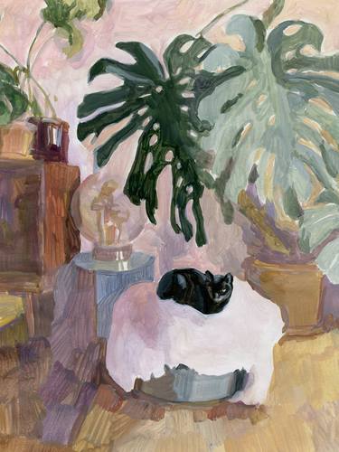 Original Impressionism Cats Paintings by Elena Tronina