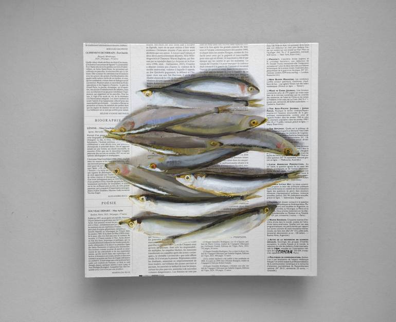 Original Art Deco Fish Painting by Elena Tronina