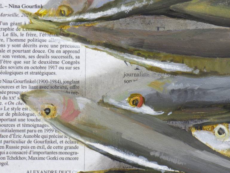 Original Art Deco Fish Painting by Elena Tronina