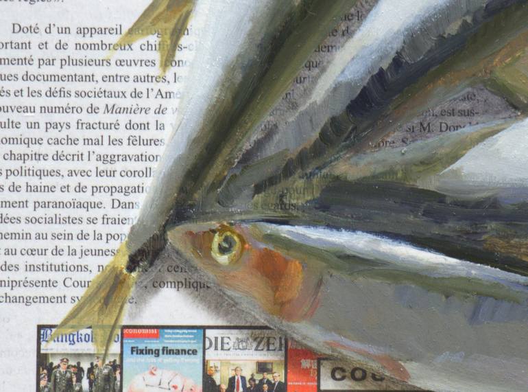 Original Art Deco Fish Painting by Elena Tronina