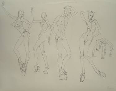 Original Nude Drawings by Carlo Grassini