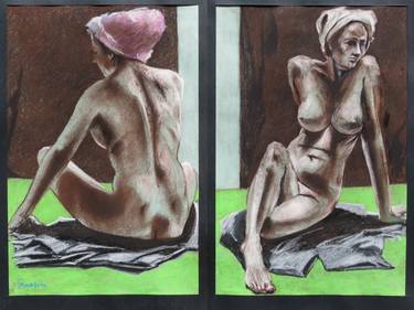 Original Figurative Nude Drawings by Carlo Grassini