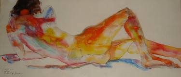 Nude Reclining on Elbow - In the Private Art Collection of Jane & Eliot Leibowitz thumb