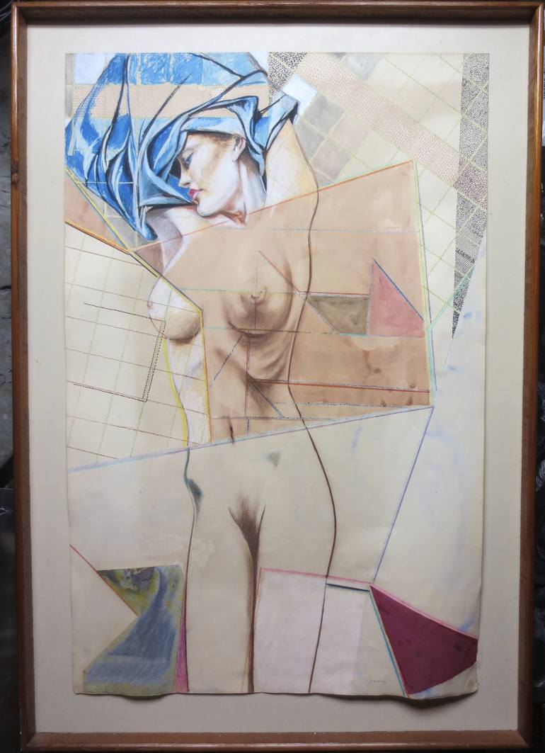Original Figurative Erotic Drawing by Carlo Grassini