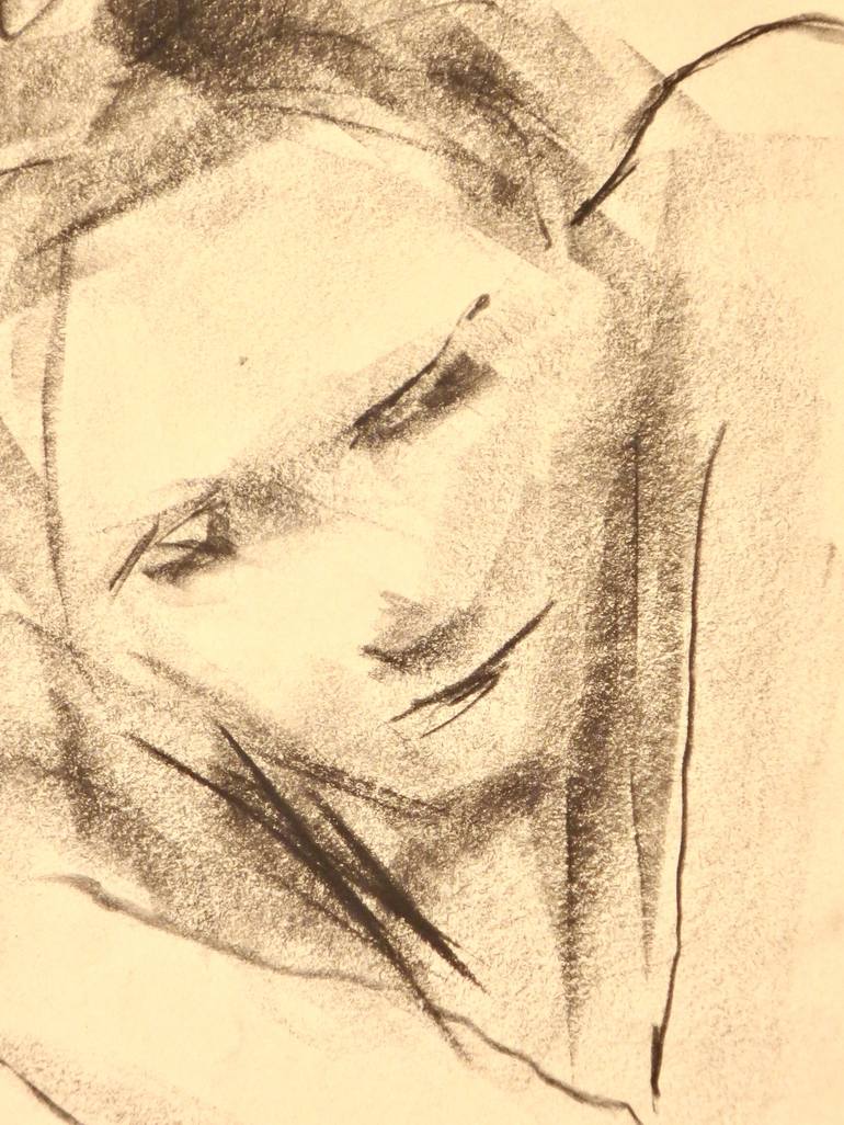 Original Fine Art Nude Drawing by Carlo Grassini