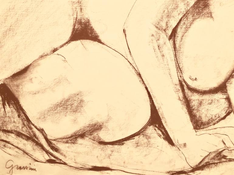 Original Figurative Nude Drawing by Carlo Grassini