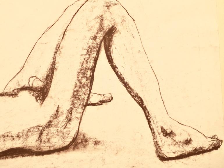 Original Fine Art Nude Drawing by Carlo Grassini
