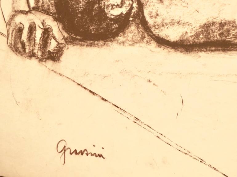 Original Fine Art Nude Drawing by Carlo Grassini
