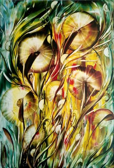 Original Abstract Floral Paintings by Iwvaxi Harold Rodriguez