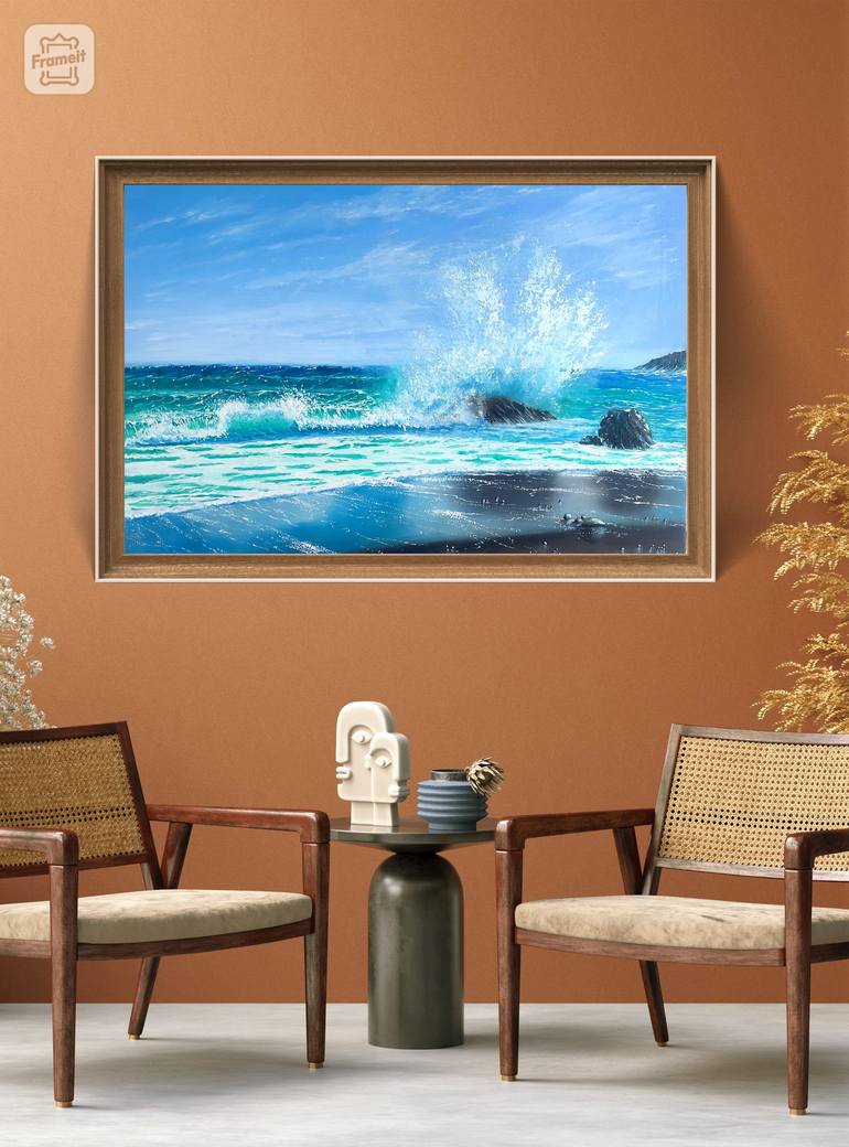 Original Photorealism Seascape Painting by Artem Kolesnikov