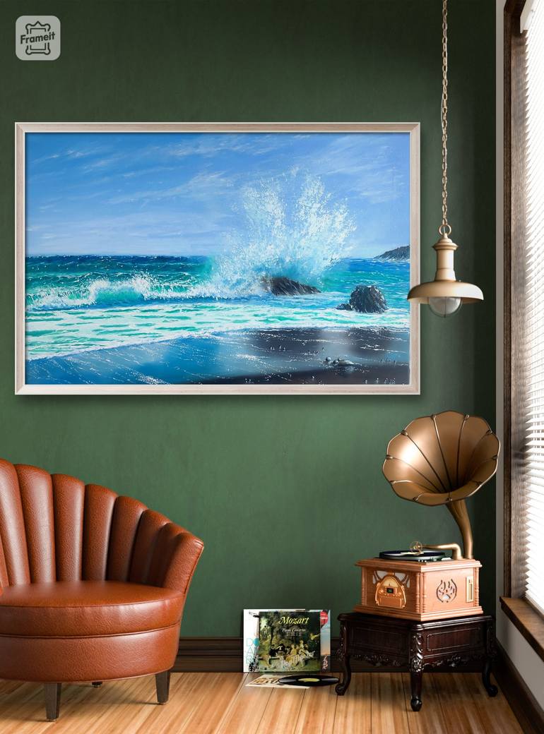 Original Photorealism Seascape Painting by Artem Kolesnikov