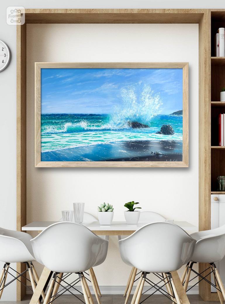 Original Photorealism Seascape Painting by Artem Kolesnikov