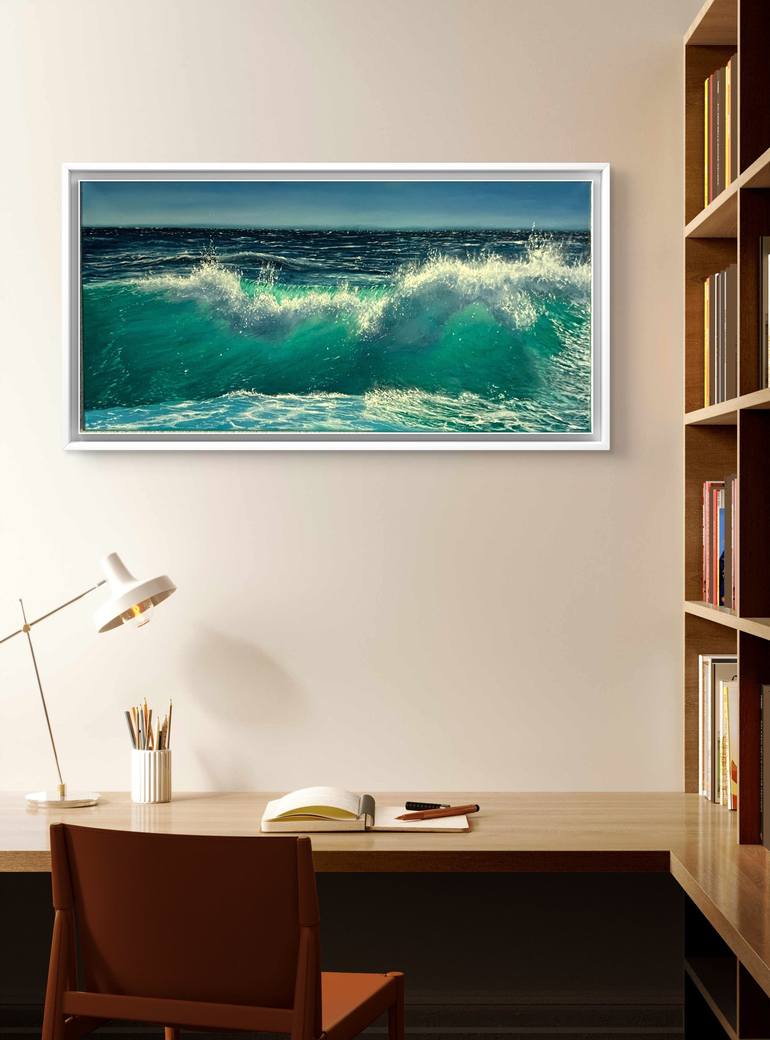 Original Photorealism Seascape Painting by Artem Kolesnikov