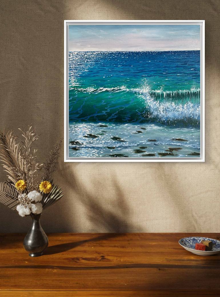 Original Photorealism Seascape Painting by Artem Kolesnikov