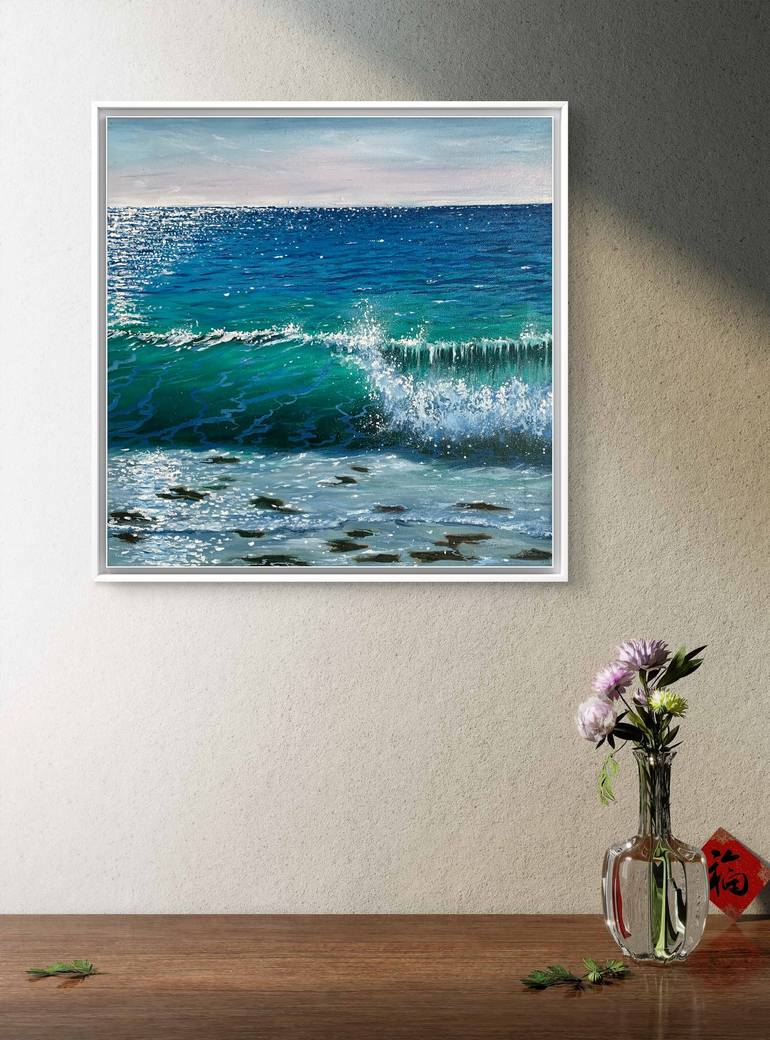 Original Photorealism Seascape Painting by Artem Kolesnikov