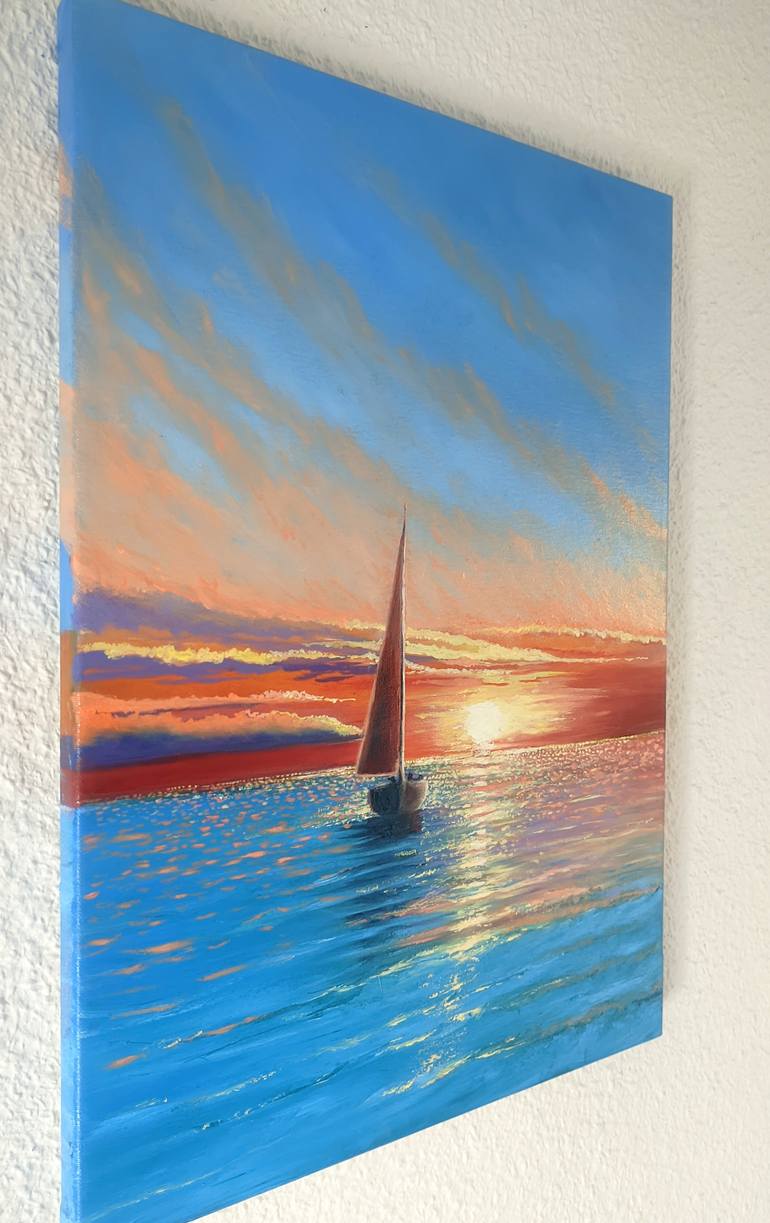 Original Classicism Boat Painting by Artem Kolesnikov