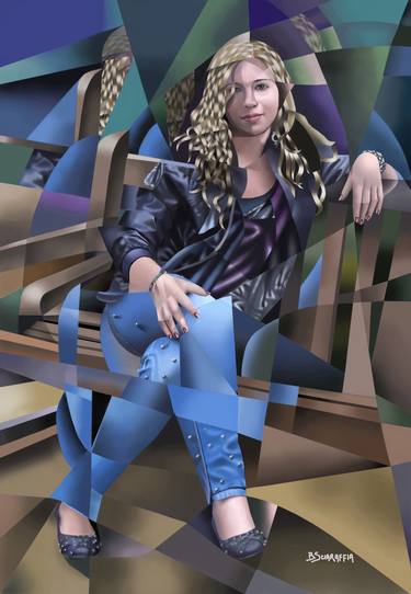 Original Cubism Portrait Digital by Bruno Sciaraffia