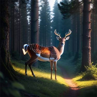 Beautiful Deer in the Forest thumb