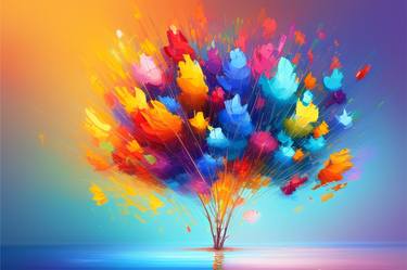 Colorful Tree Art Print thumb