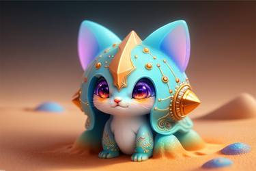 Cute little fantasy diamond cat thumb