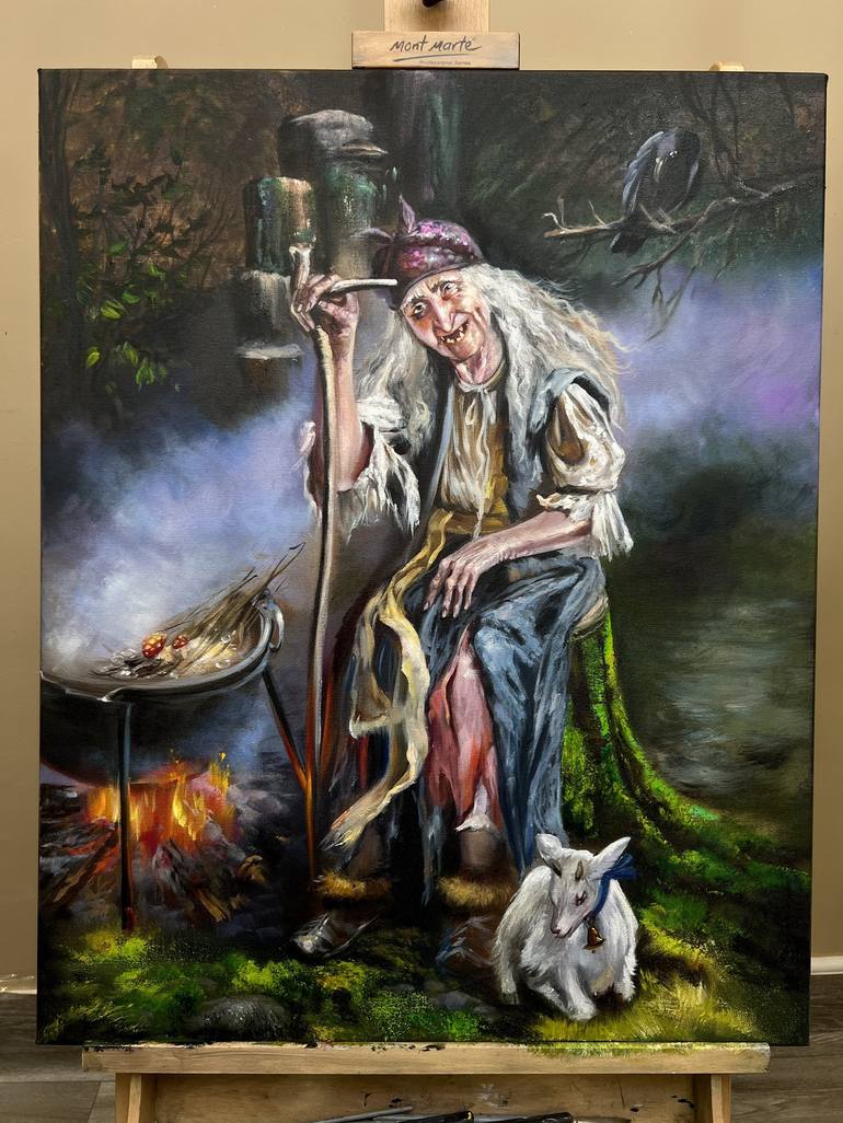 Baba Yaga, 2022 Painting by Olga Bazanova | Saatchi Art