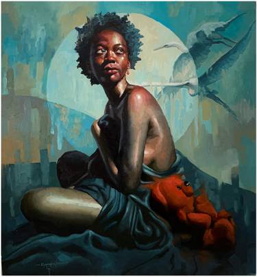 Original Contemporary Women Paintings by Elisha Nyong