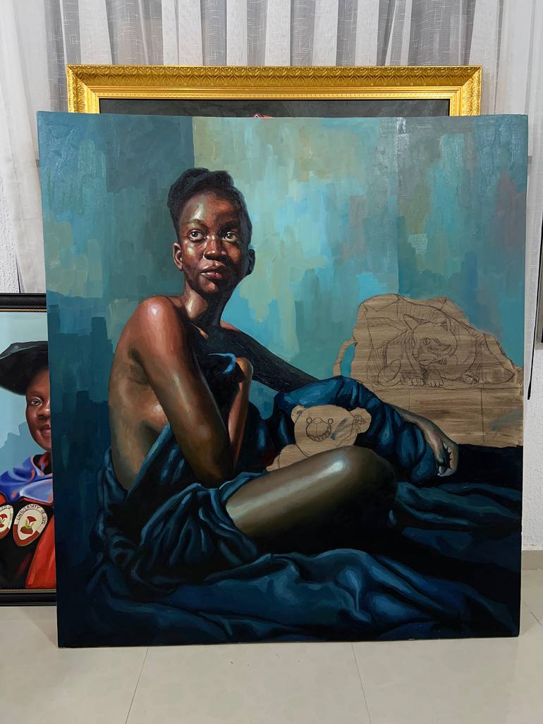 Original Contemporary Women Painting by Elisha Nyong