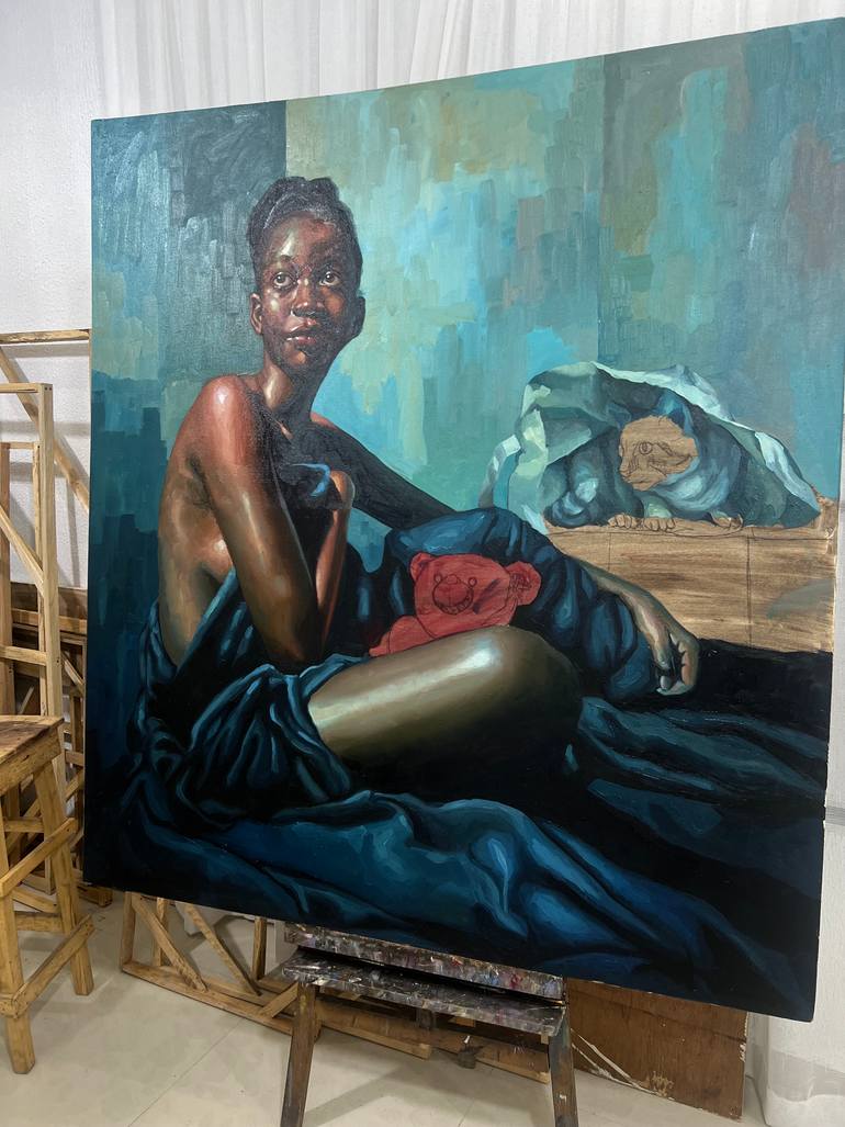 Original Contemporary Women Painting by Elisha Nyong