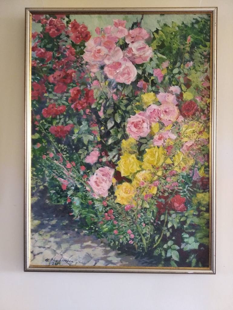 Original Fine Art Floral Painting by Gagik Khachatryan