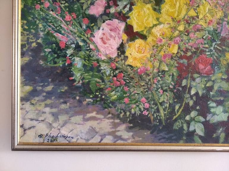 Original Fine Art Floral Painting by Gagik Khachatryan